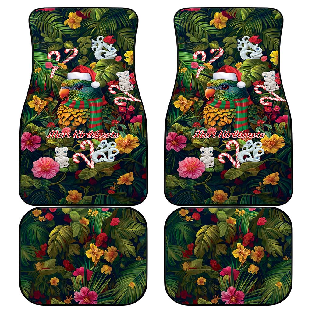 Meri Kirihimete Kakapo Santa Car Mats Merry Christmas with Tropical Vibe LT9 - Polynesian Pride