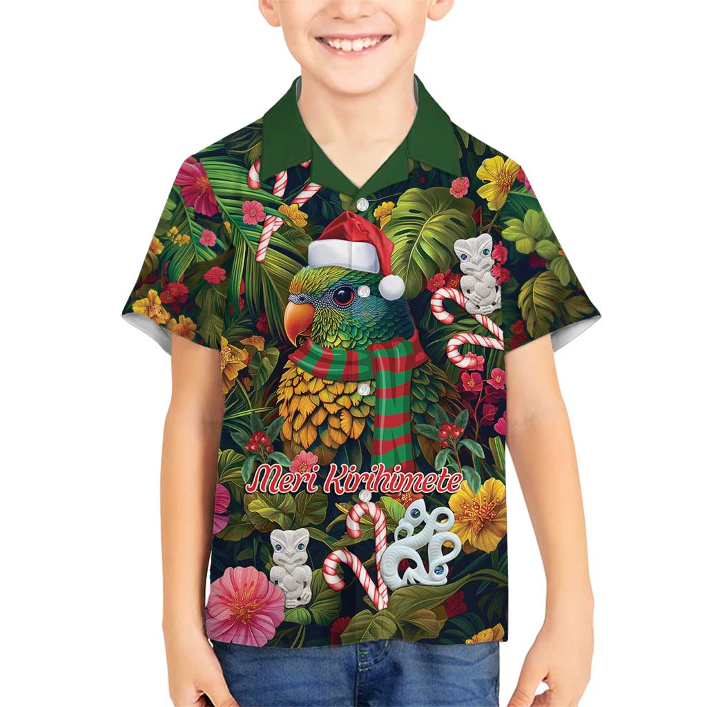 Meri Kirihimete Kakapo Santa Family Matching Puletasi and Hawaiian Shirt Merry Christmas with Tropical Vibe