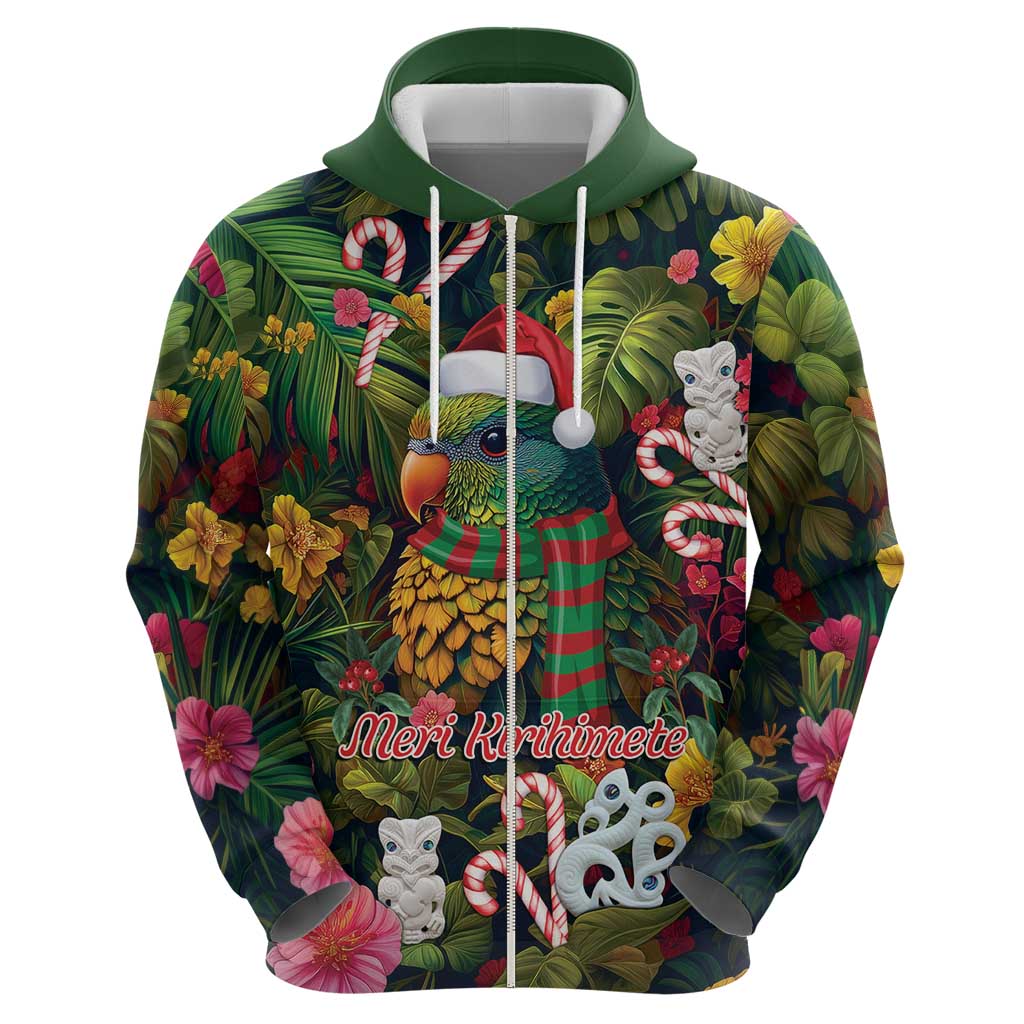 Meri Kirihimete Kakapo Santa Hoodie Merry Christmas with Tropical Vibe