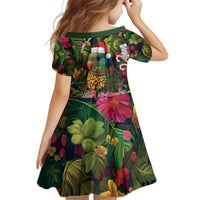 Meri Kirihimete Kakapo Santa Kid Short Sleeve Dress Merry Christmas with Tropical Vibe LT9 - Polynesian Pride