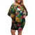 Meri Kirihimete Kakapo Santa Off Shoulder Short Dress Merry Christmas with Tropical Vibe