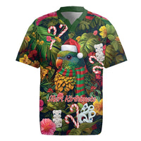 Meri Kirihimete Kakapo Santa Rugby Jersey Merry Christmas with Tropical Vibe LT9 Green - Polynesian Pride