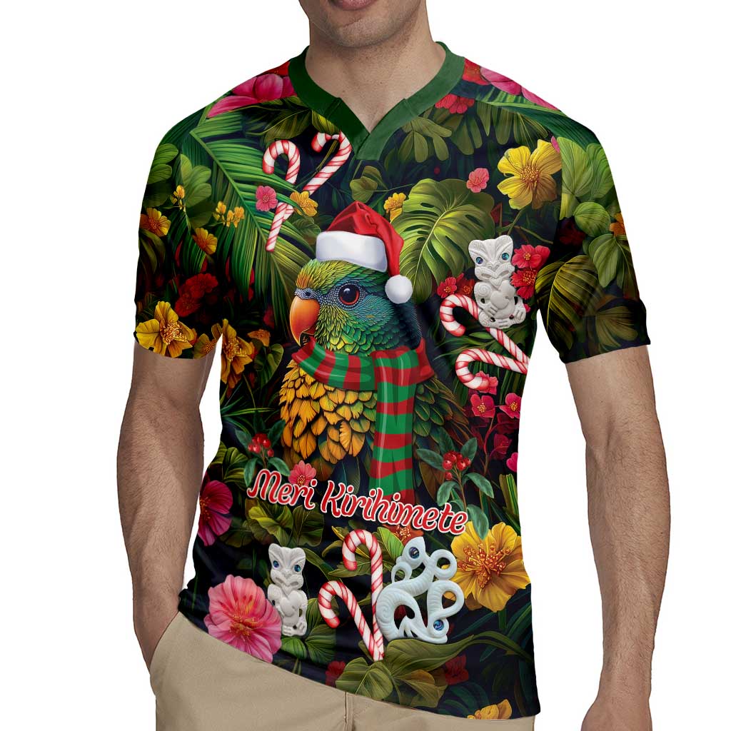 Meri Kirihimete Kakapo Santa Rugby Jersey Merry Christmas with Tropical Vibe LT9 - Polynesian Pride