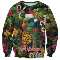 Meri Kirihimete Kakapo Santa Sweatshirt Merry Christmas with Tropical Vibe LT9 Unisex Green - Polynesian Pride