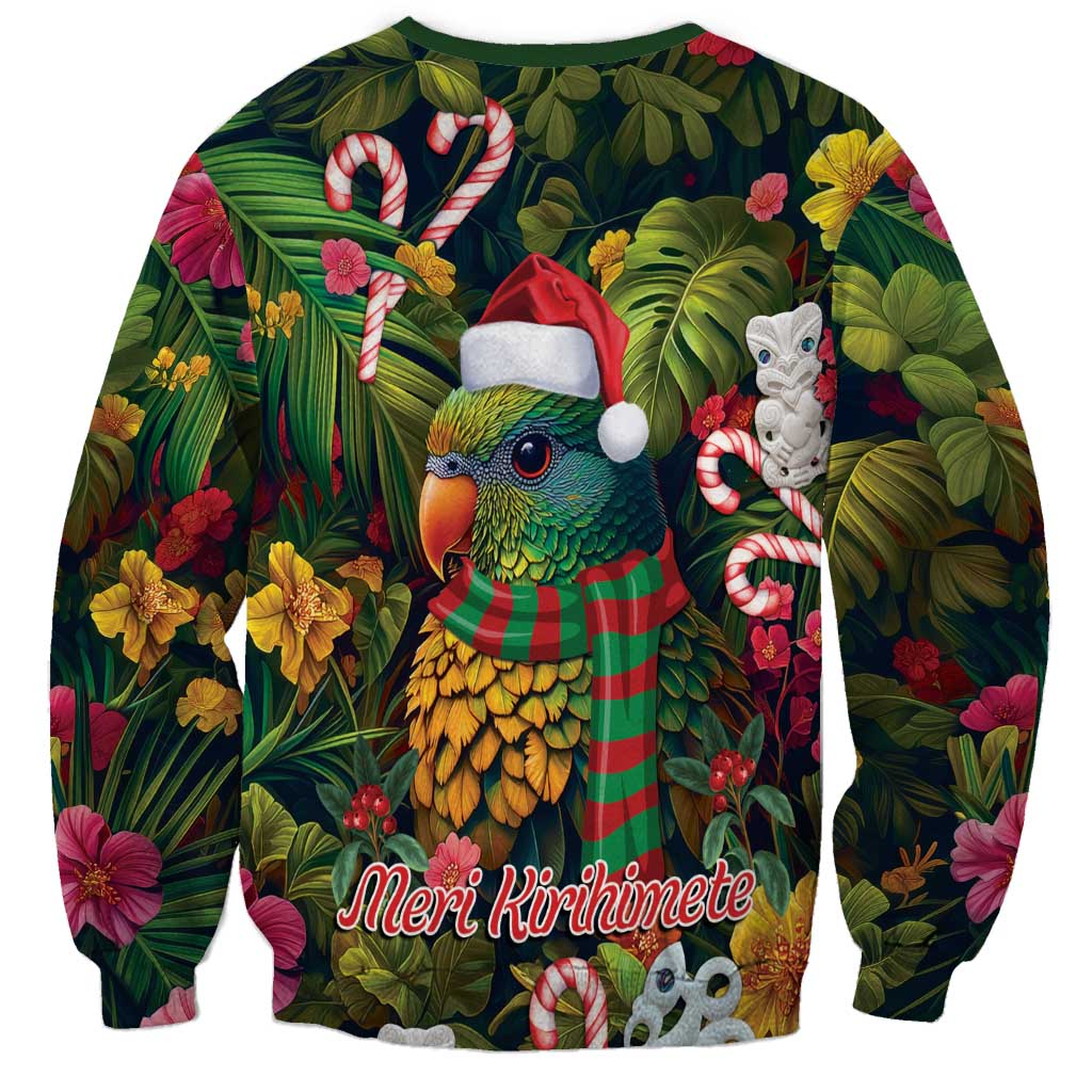 Meri Kirihimete Kakapo Santa Sweatshirt Merry Christmas with Tropical Vibe LT9 - Polynesian Pride