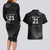 New Zealand Cricket Custom Couples Matching Long Sleeve Bodycon Dress and Hawaiian Shirt Potae Pango Black Fern Pattern