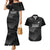 New Zealand Cricket Custom Couples Matching Mermaid Dress and Hawaiian Shirt Potae Pango Black Fern Pattern