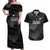 New Zealand Cricket Custom Couples Matching Off Shoulder Maxi Dress and Hawaiian Shirt Potae Pango Black Fern Pattern