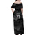 New Zealand Cricket Custom Family Matching Off Shoulder Maxi Dress and Hawaiian Shirt Potae Pango Black Fern Pattern