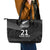 New Zealand Cricket Custom Leather Tote Bag Potae Pango Black Fern Pattern