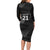 New Zealand Cricket Custom Long Sleeve Bodycon Dress Potae Pango Black Fern Pattern