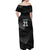 New Zealand Cricket Custom Off Shoulder Maxi Dress Potae Pango Black Fern Pattern