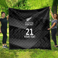 New Zealand Cricket Custom Quilt Potae Pango Black Fern Pattern LT9 - Polynesian Pride