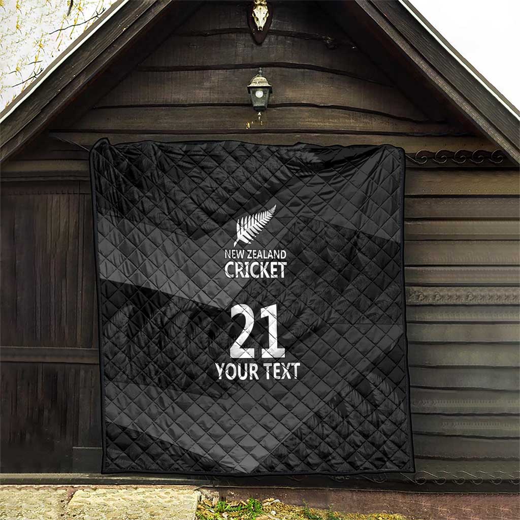 New Zealand Cricket Custom Quilt Potae Pango Black Fern Pattern LT9 - Polynesian Pride