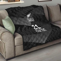 New Zealand Cricket Custom Quilt Potae Pango Black Fern Pattern LT9 - Polynesian Pride