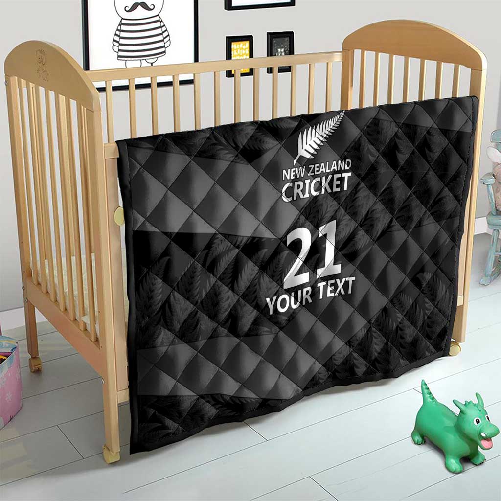 New Zealand Cricket Custom Quilt Potae Pango Black Fern Pattern LT9 - Polynesian Pride