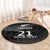 New Zealand Cricket Custom Round Carpet Potae Pango Black Fern Pattern