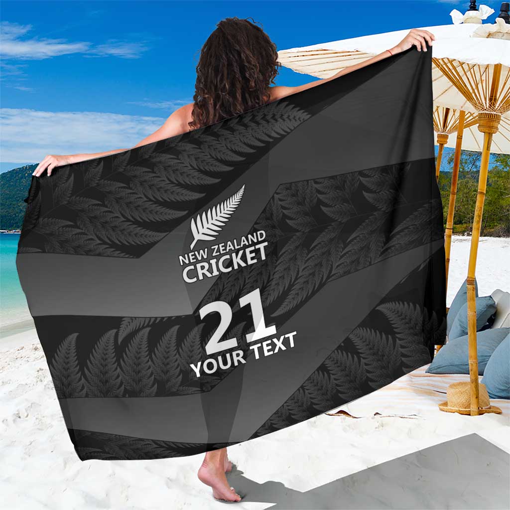 New Zealand Cricket Custom Sarong Potae Pango Black Fern Pattern