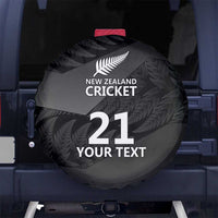 New Zealand Cricket Custom Spare Tire Cover Potae Pango Black Fern Pattern