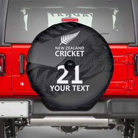 New Zealand Cricket Custom Spare Tire Cover Potae Pango Black Fern Pattern