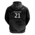 New Zealand Cricket Custom Zip Hoodie Potae Pango Black Fern Pattern