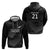 New Zealand Cricket Custom Zip Hoodie Potae Pango Black Fern Pattern