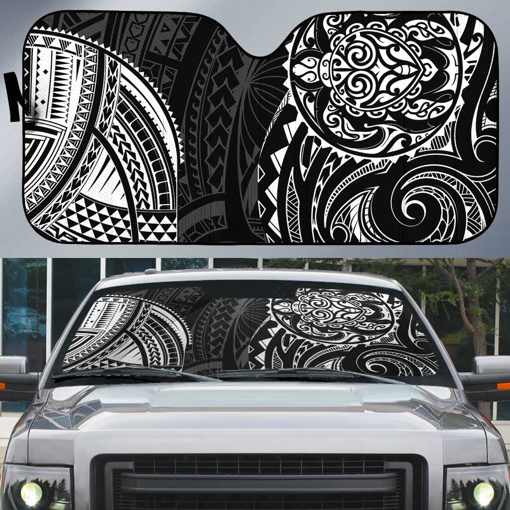 Polynesian Turtle Tribal Tattoo Auto Sun Shade Black Style - Polynesian Pride