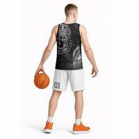 Polynesian Turtle Tribal Tattoo Basketball Jersey Black Style - Polynesian Pride