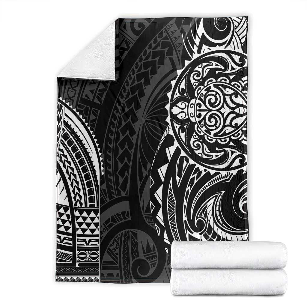 Polynesian Turtle Tribal Tattoo Blanket Black Style