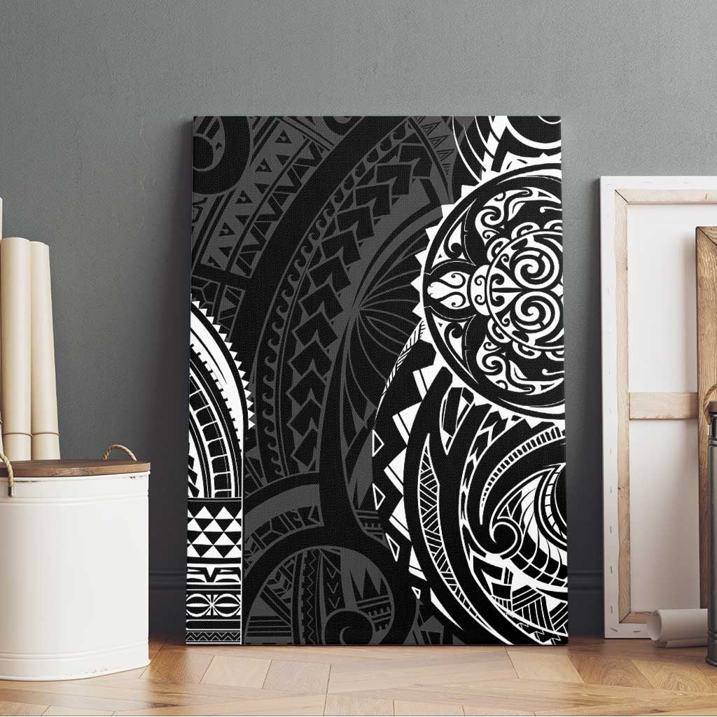 Polynesian Turtle Tribal Tattoo Canvas Wall Art Black Style