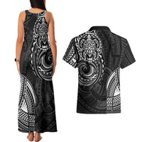 Polynesian Turtle Tribal Tattoo Couples Matching Tank Maxi Dress and Hawaiian Shirt Black Style LT9 - Polynesian Pride