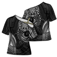 Polynesian Turtle Tribal Tattoo Cross Shoulder Shirt Black Style - Polynesian Pride