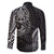 Polynesian Turtle Tribal Tattoo Family Matching Off The Shoulder Long Sleeve Dress and Hawaiian Shirt Black Style