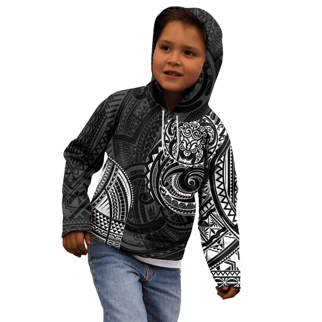 Polynesian Turtle Tribal Tattoo Kid Hoodie Black Style
