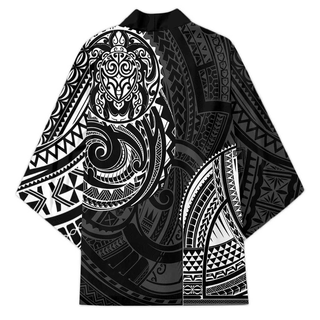 Polynesian Turtle Tribal Tattoo Kimono Black Style - Polynesian Pride