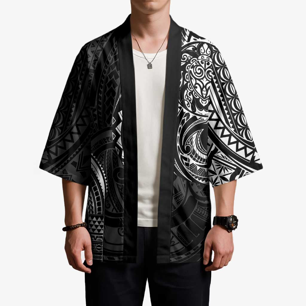 Polynesian Turtle Tribal Tattoo Kimono Black Style - Polynesian Pride