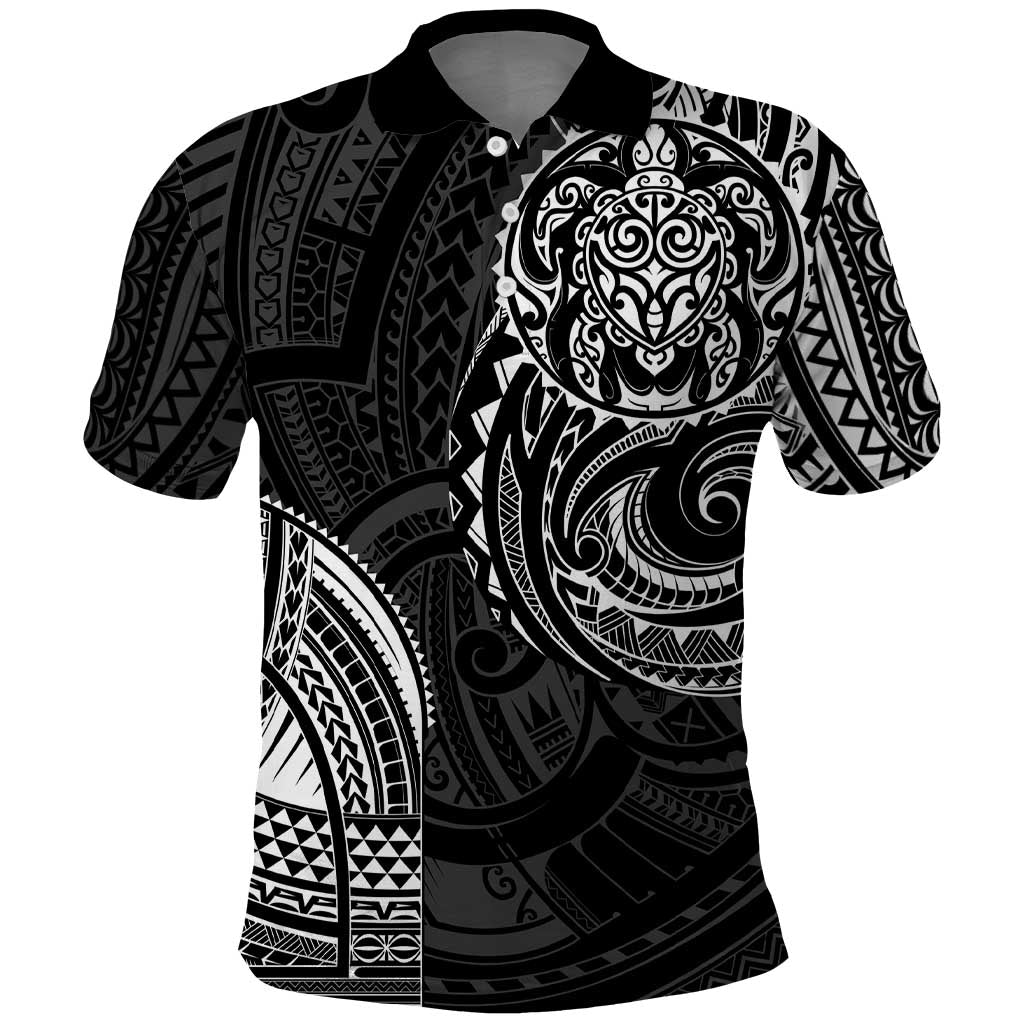 Polynesian Turtle Tribal Tattoo Polo Shirt Black Style LT9 Black - Polynesian Pride