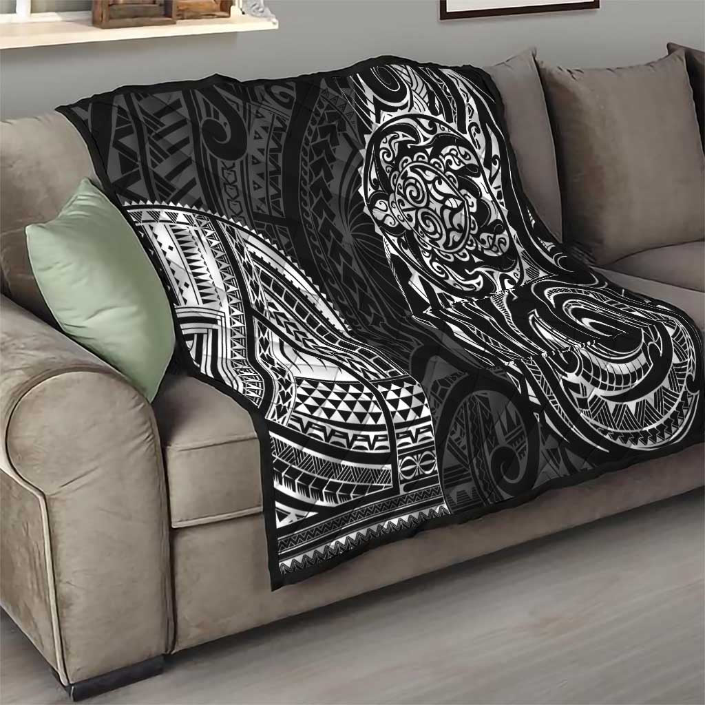 Polynesian Turtle Tribal Tattoo Quilt Black Style