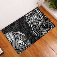 Polynesian Turtle Tribal Tattoo Rubber Doormat Black Style