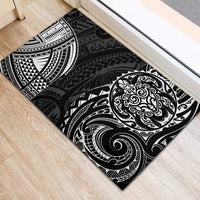 Polynesian Turtle Tribal Tattoo Rubber Doormat Black Style