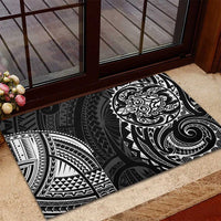 Polynesian Turtle Tribal Tattoo Rubber Doormat Black Style