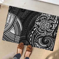 Polynesian Turtle Tribal Tattoo Rubber Doormat Black Style