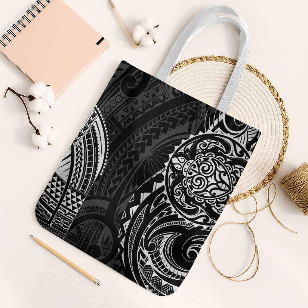 Polynesian Turtle Tribal Tattoo Tote Bag Black Style - Polynesian Pride