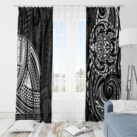 Polynesian Turtle Tribal Tattoo Window Curtain Black Style