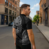 Polynesian Turtle Tribal Tattoo Zipper Polo Shirt Black Style - Polynesian Pride
