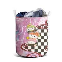 Personalized Japanese Kawaii Sushi Roll Laundry Basket Wagara Palaka Pattern LT9 - Polynesian Pride