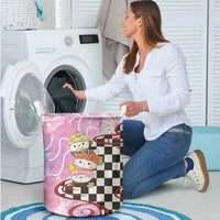 Personalized Japanese Kawaii Sushi Roll Laundry Basket Wagara Palaka Pattern LT9 - Polynesian Pride