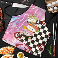 Personalized Japanese Kawaii Sushi Roll Apron Wagara Palaka Pattern LT9 Pink - Polynesian Pride