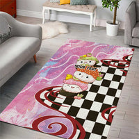 Personalized Japanese Kawaii Sushi Roll Area Rug Wagara Palaka Pattern LT9 - Polynesian Pride