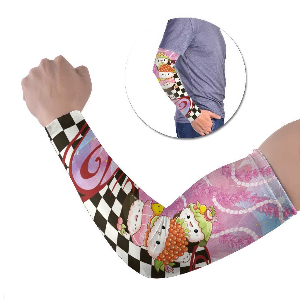 Personalized Japanese Kawaii Sushi Roll Arm Sleeves Wagara Palaka Pattern